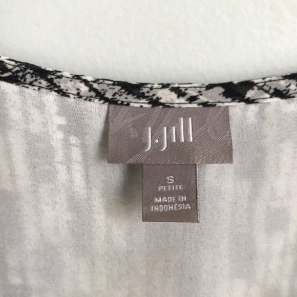 J Jill Black Print Sleeveless Pleated Dress - Picture 2 of 5